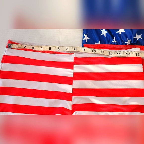 American Flag Halter Swim Tankini with Shorts Swimsuit size 12 / XL - Picture 3 of 8